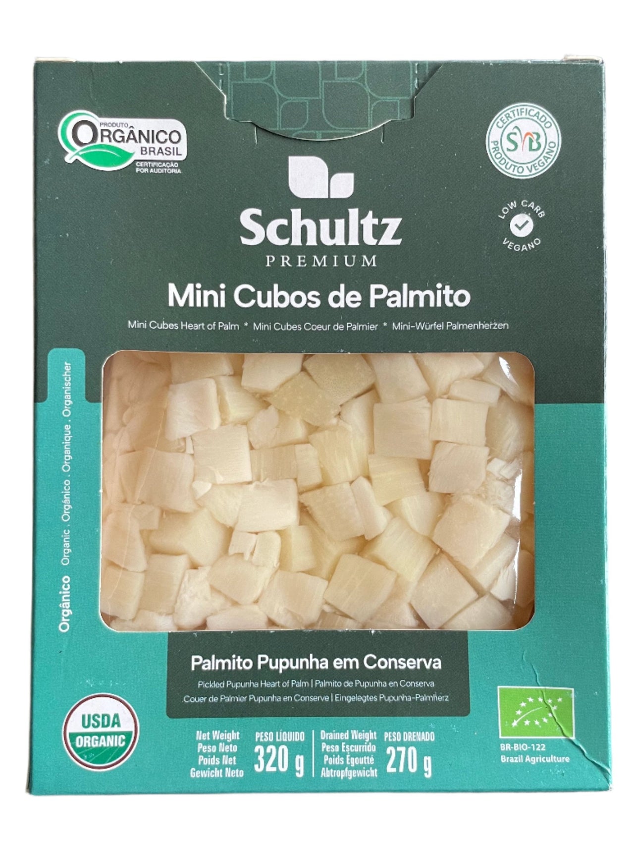 Palmito em cubos 320g - Schultz