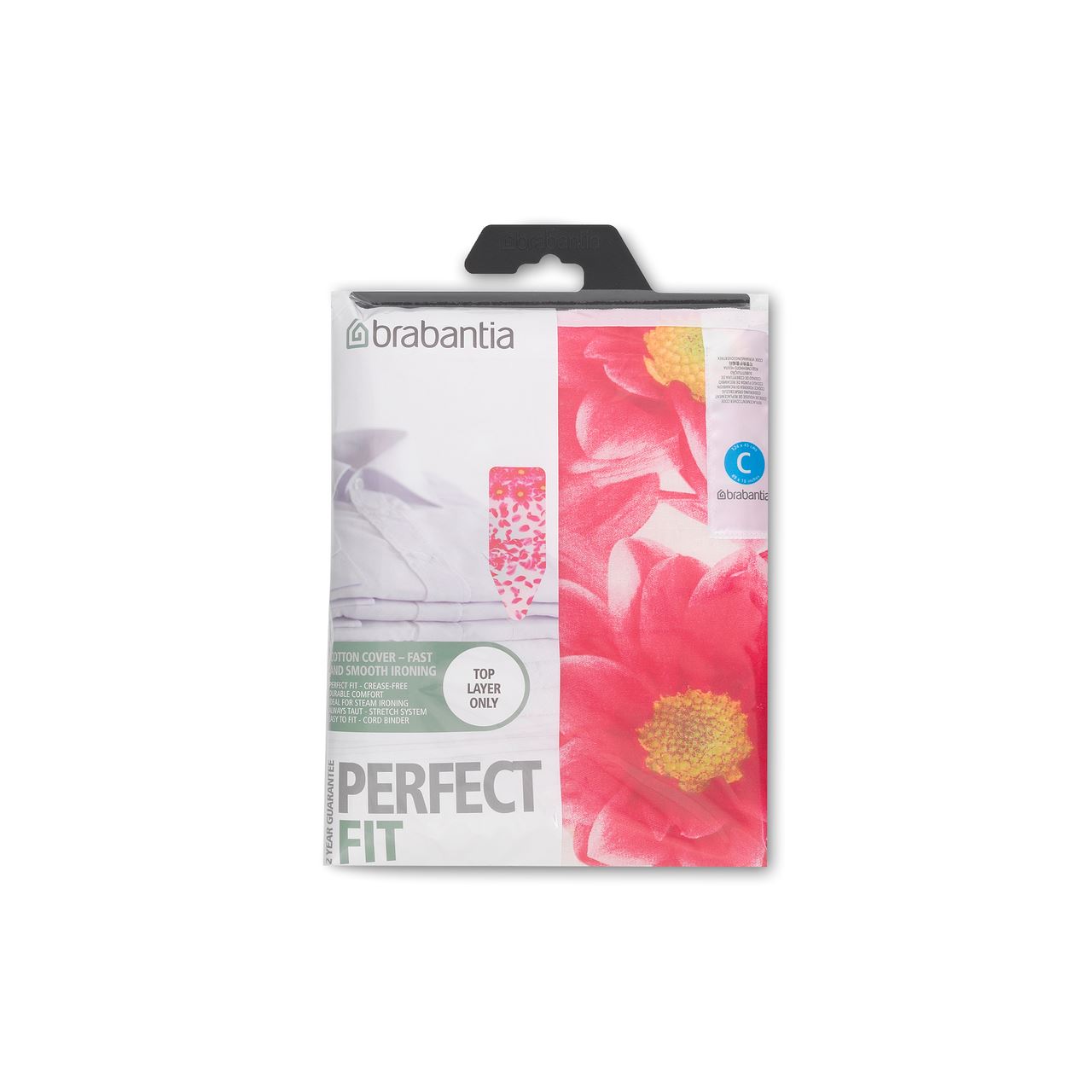 Brabantia Ironing Board Cover C, 124x45 cm, top layer - Colourful