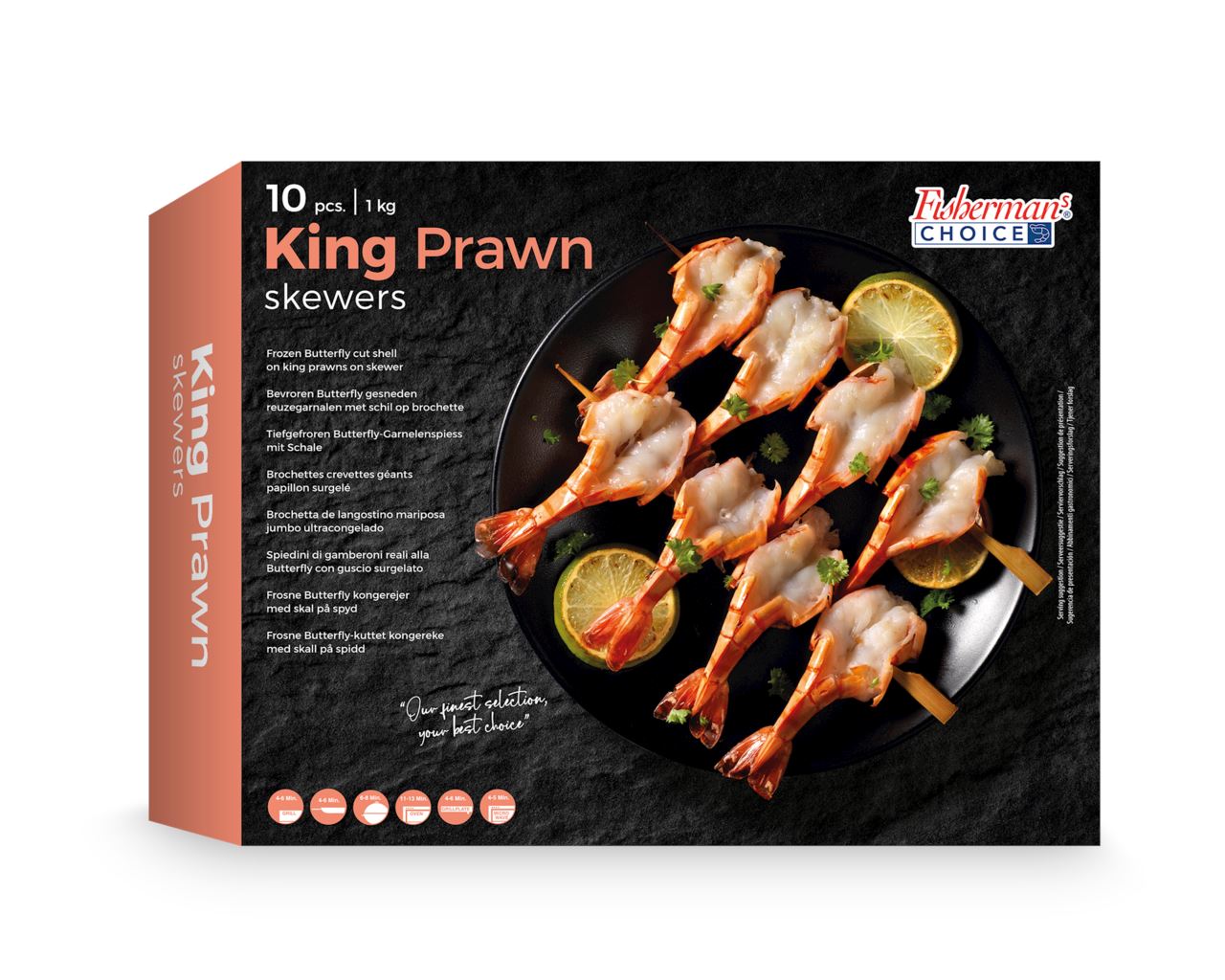 Fisherman's Choice King prawn skewer 10 pieces 1 kg