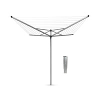 Thumbnail for Brabantia Topspinner rotary dryer 50 meters with metal ground anchor - Metallic Gray
