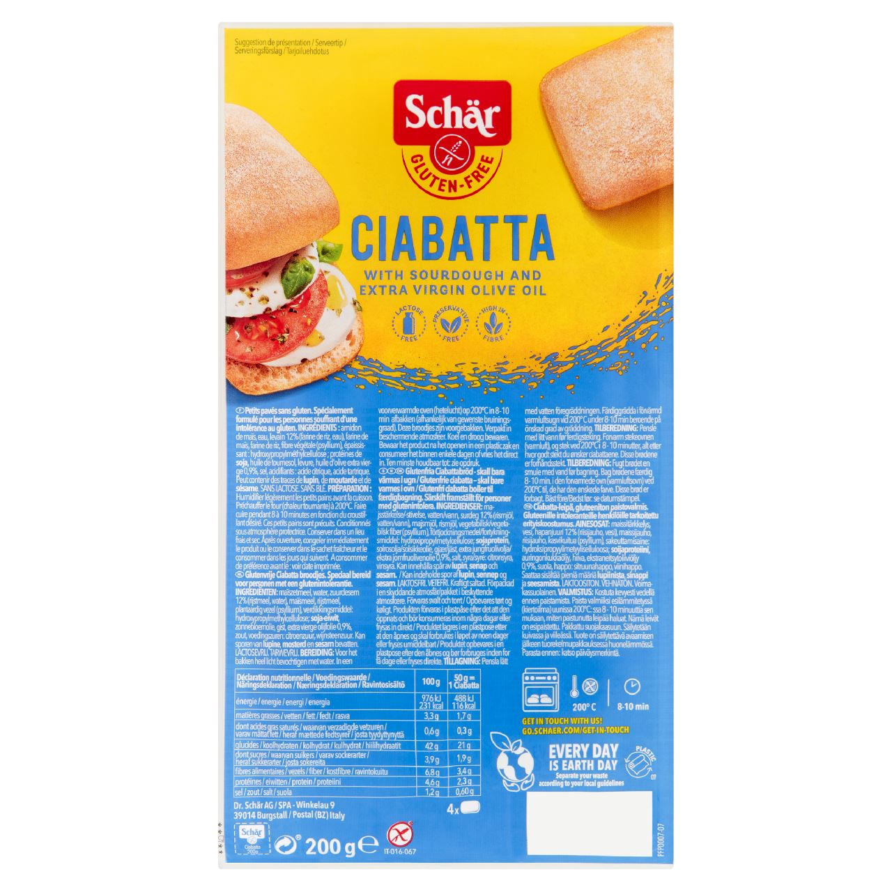 Schär Gluten-Free Ciabatta 200 g