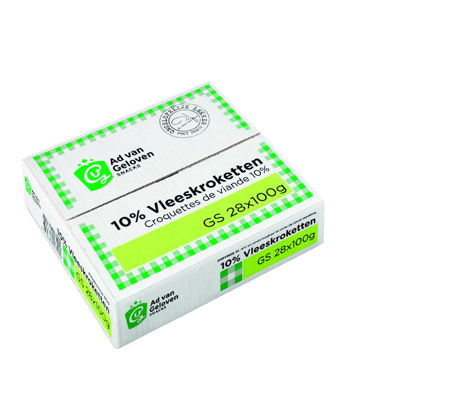 Ad van Geloven snacks 10% Meat Croquettes GS 28 x 100g