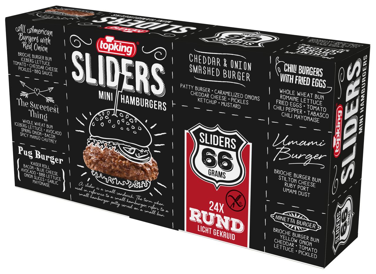 topking Sliders 66 Beef mini burgers 24 x 66 g