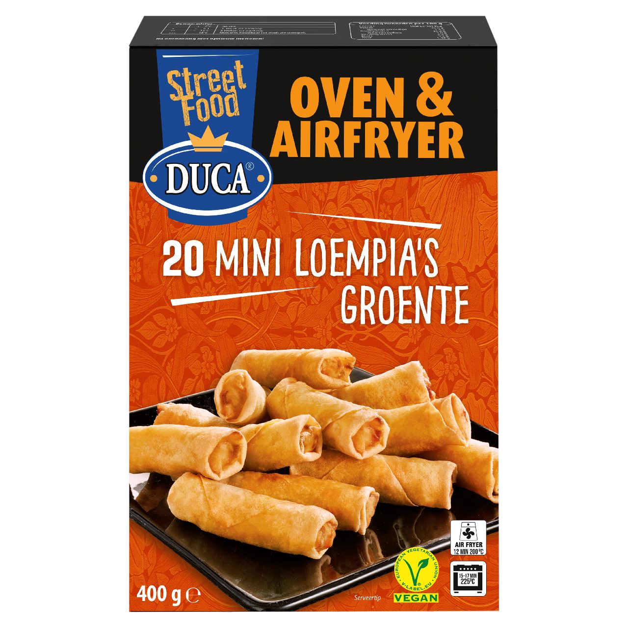 Duca Street Food Oven & Airfryer 20 Mini Spring Rolls Vegetables 400 g