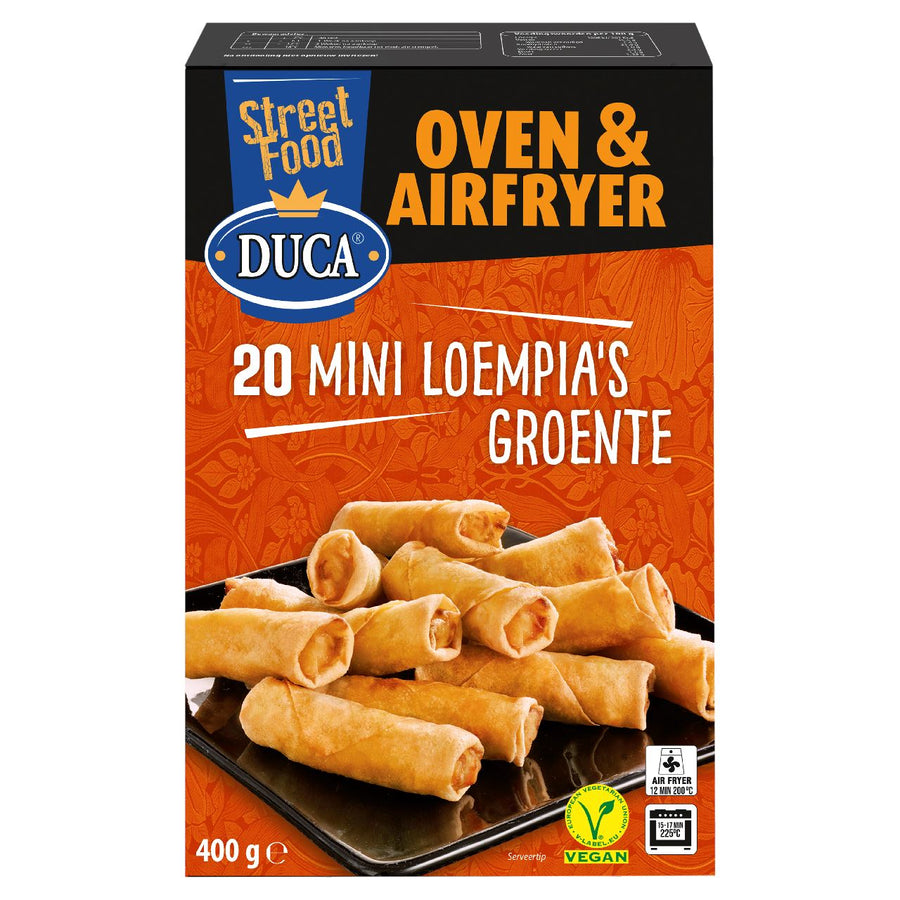Duca Street Food Oven & Airfryer 20 Mini Spring Rolls Vegetables 400 g