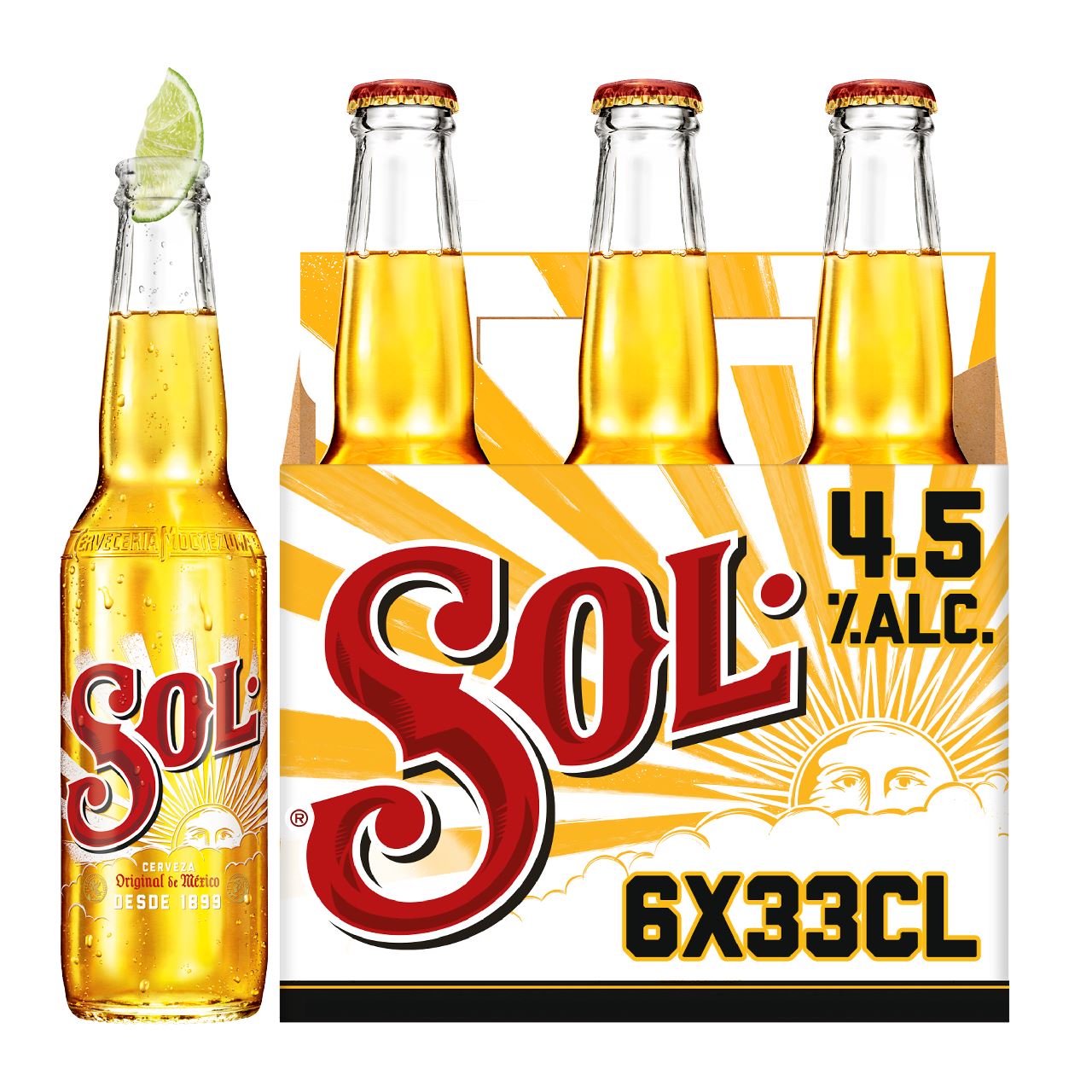 Sol Beer bottle 6 x 33 cl 4.5%
