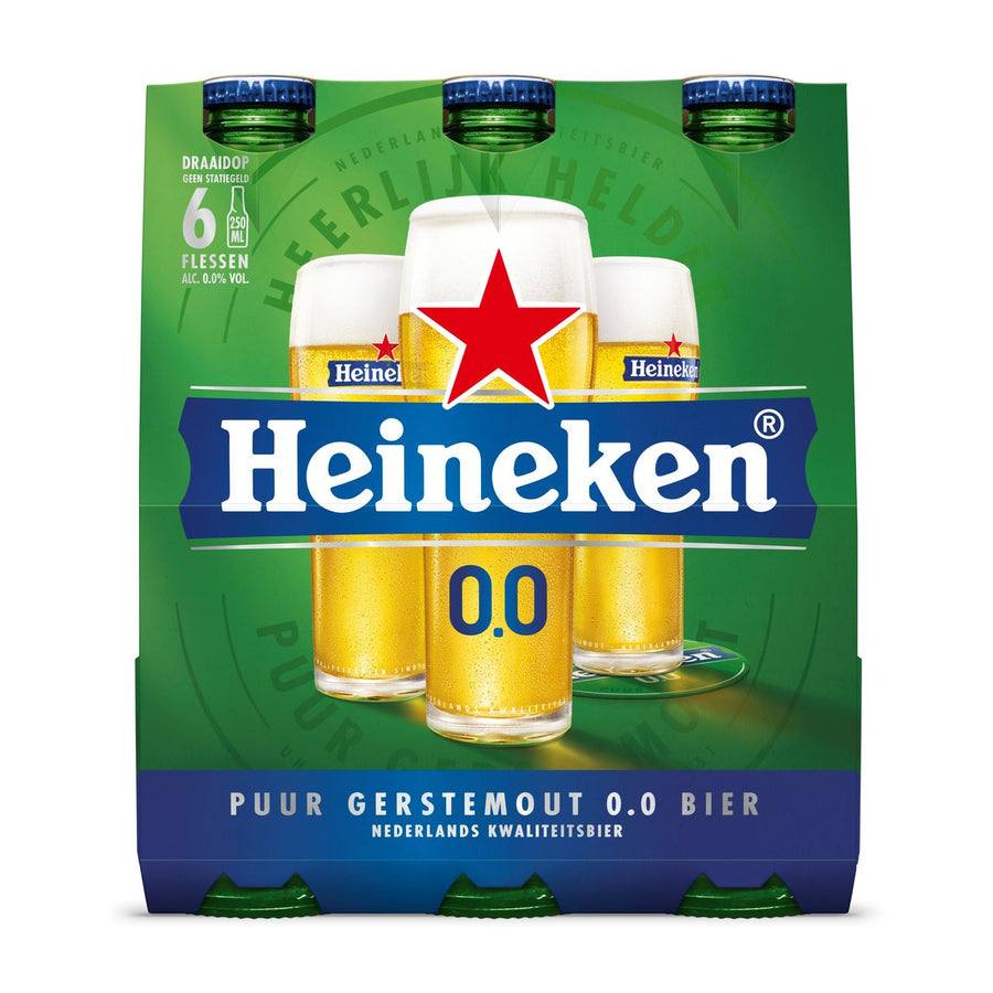 Heineken Premium Pilsener 0.0 Beer Screw Cap Bottle 6 x 25 cl
