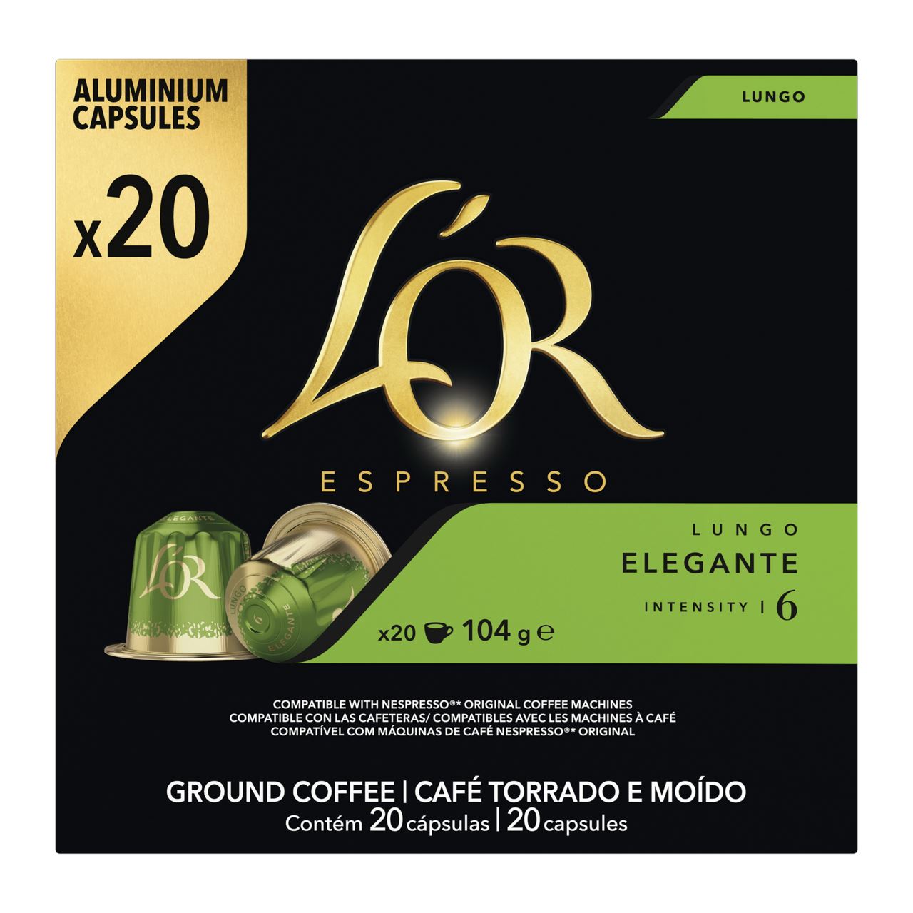 L'OR Lungo Elegante Value Pack 20 pieces 104 g