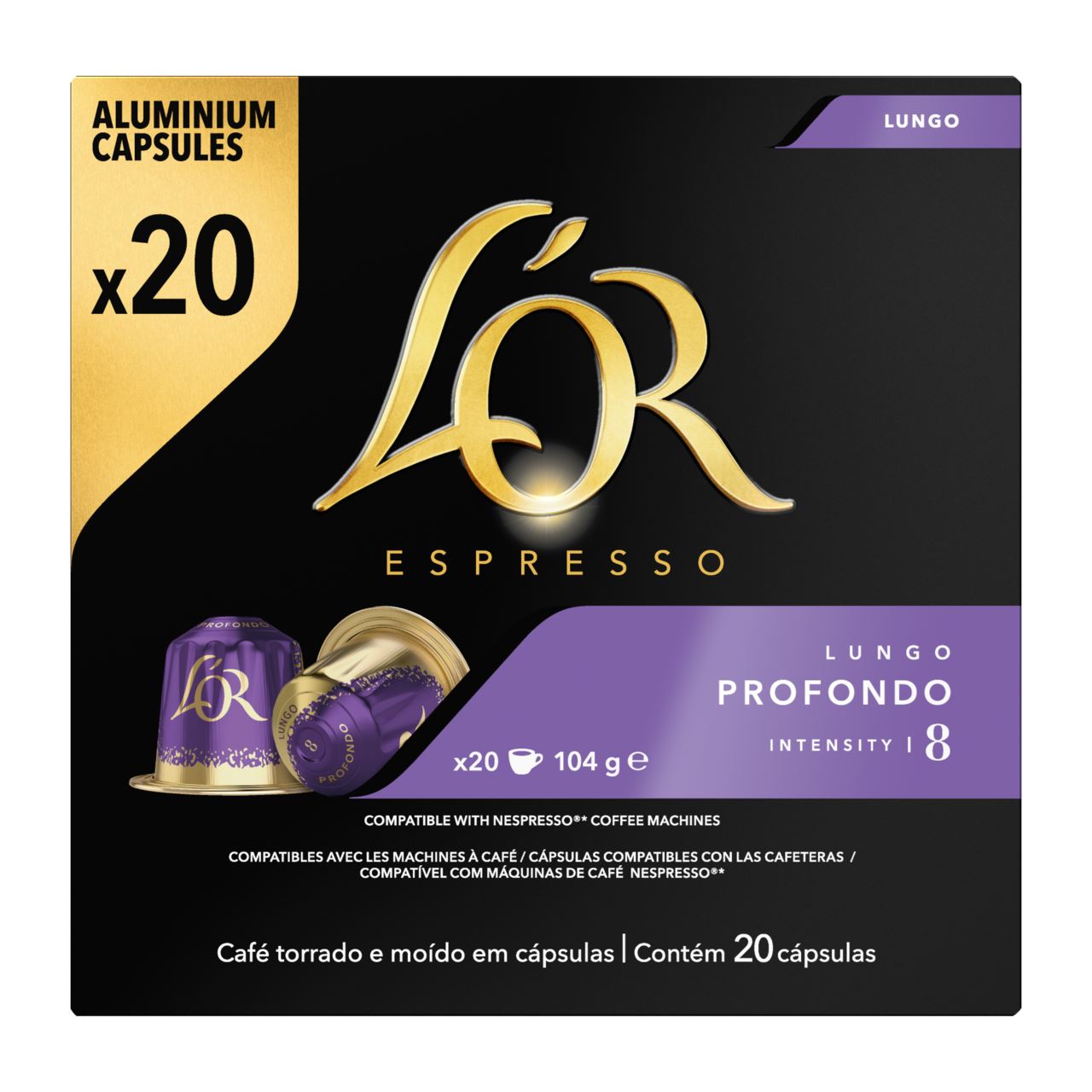 L'OR Lungo Profondo Coffee Cups Value Pack 20 pieces 104 g