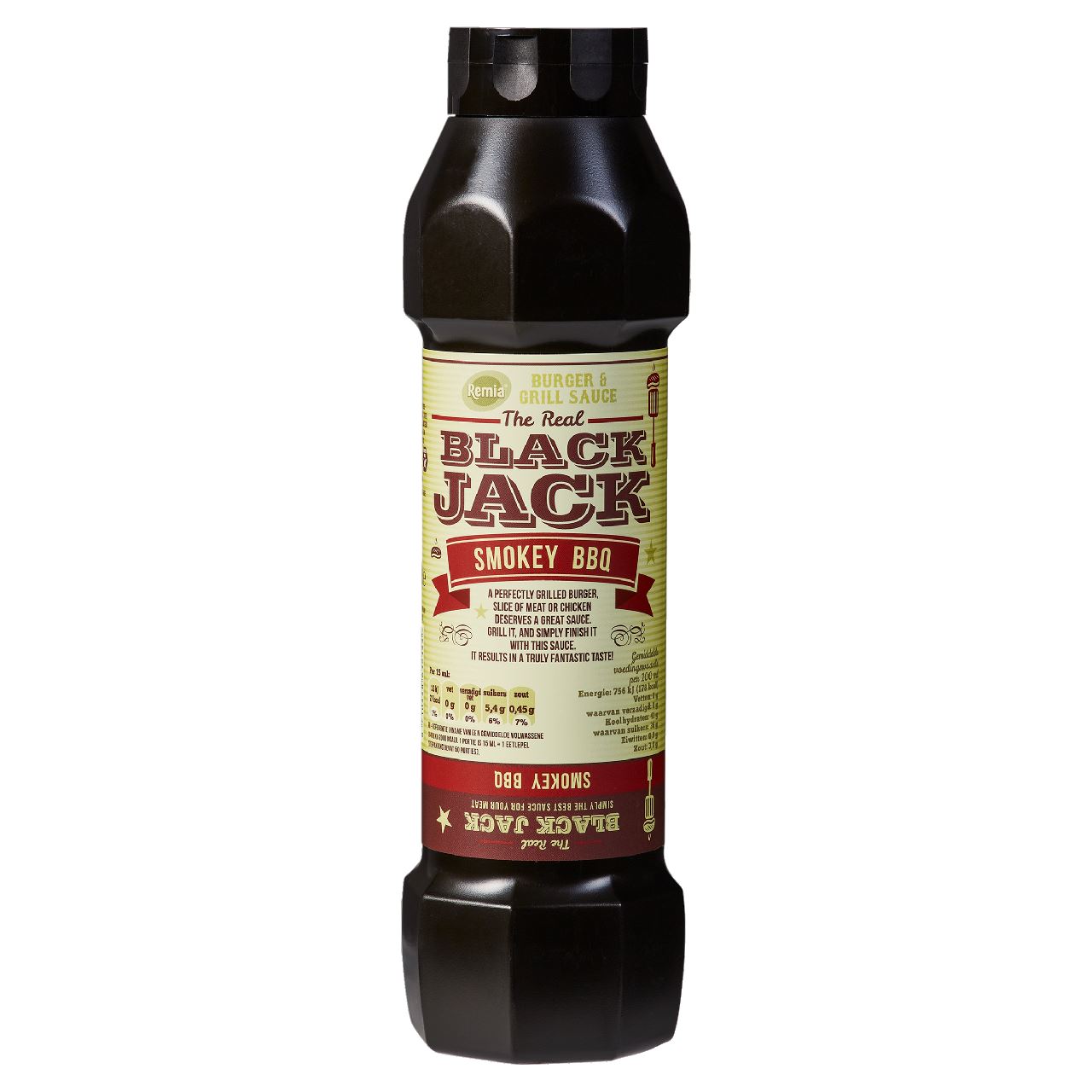 Remia Black Jack Smokey BBQ tube 800 ml