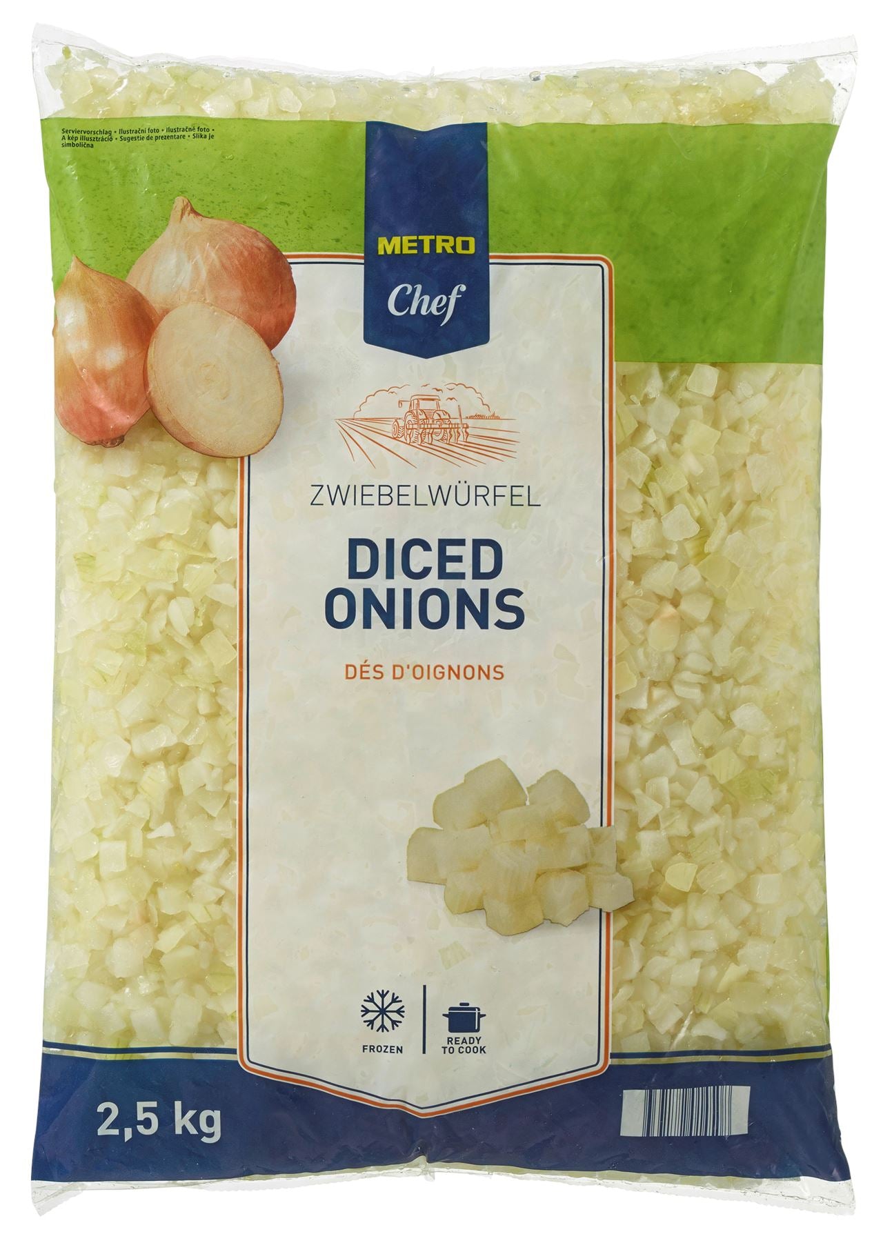 Onion cubes 2.5 kg