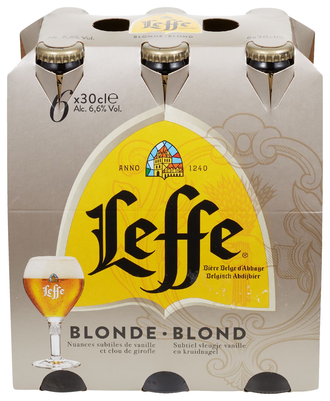 Leffe Blond Belgian Abbey Beer bottles 6 x 30 cl 6.6%