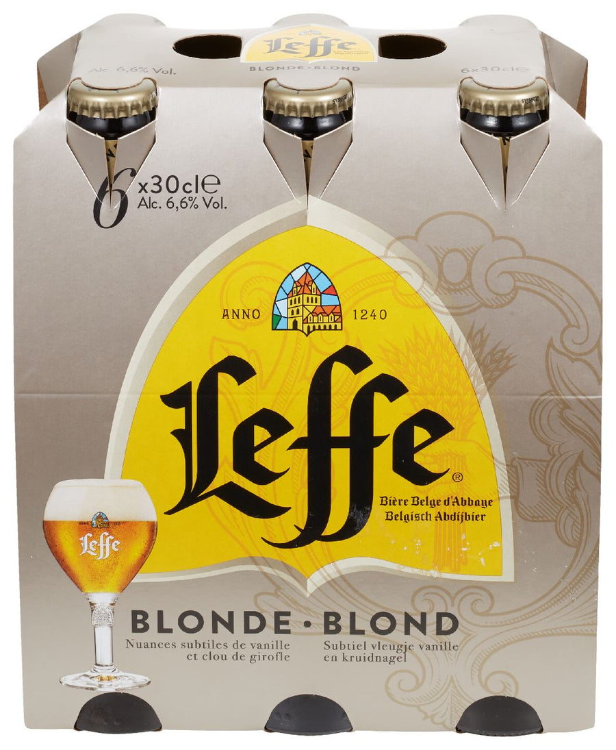 Leffe Blond Belgian Abbey Beer bottles 6 x 30 cl 6.6%
