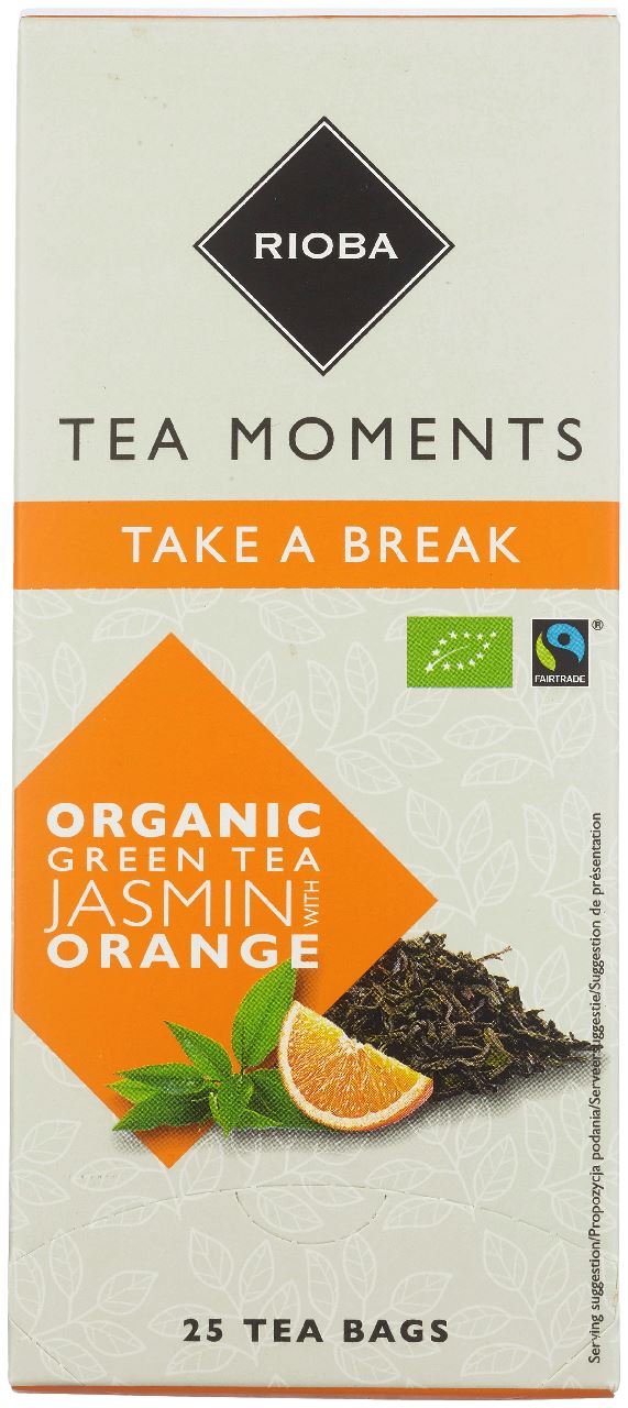 RIOBA Organic Tea 'Take A Break' Green Jasmine and Orange 25 x 1.75 grams