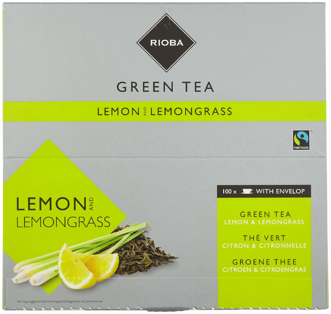 RIOBA Green Tea Lemon & Lemongrass 100 x 2 grams