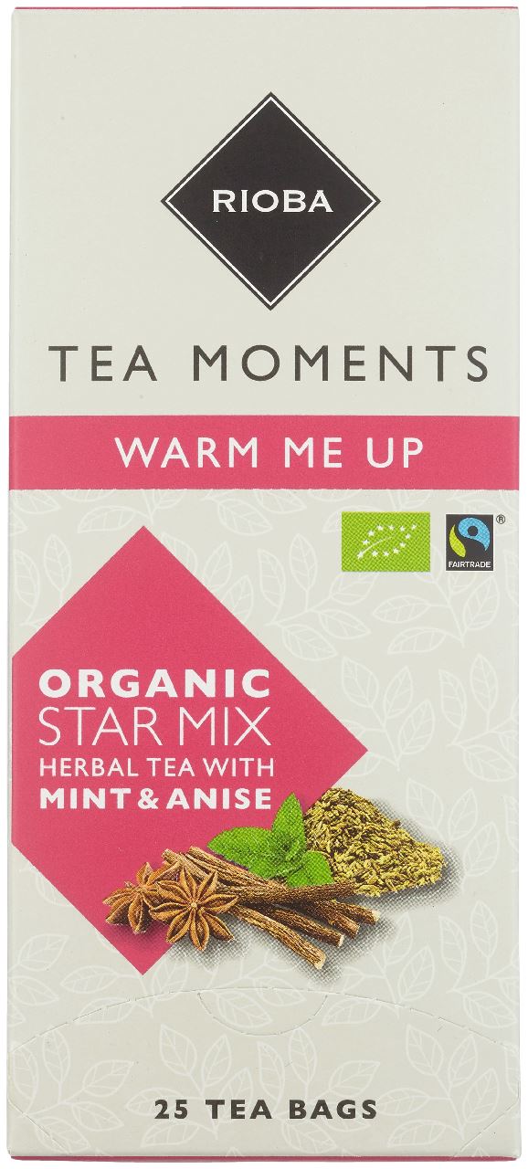 RIOBA Organic Tea 'Warm Me Up' Star Mix Mint & Anise 25 x 1.75 grams