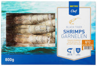 Thumbnail for Raw Black Tiger shrimps with head and shell 8/12 800 g