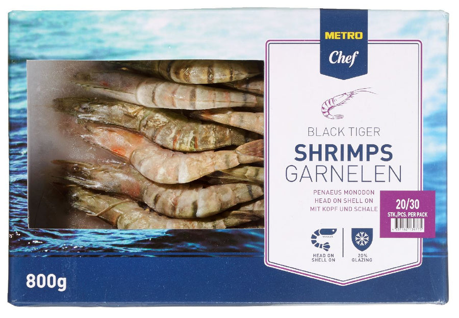 Black Tiger shrimp HOSO 20/30 800 g