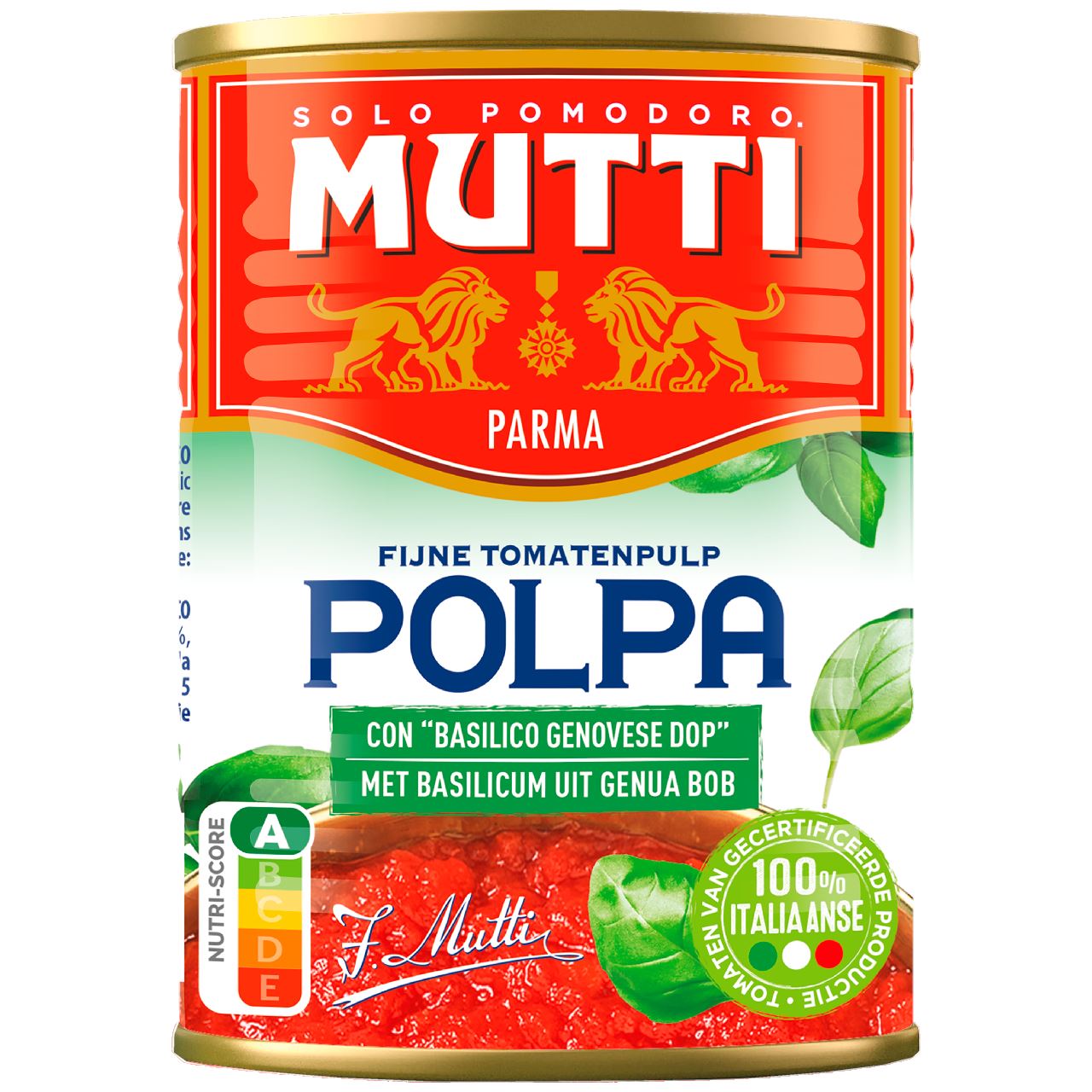Mutti Diced Tomato Flesh Basil 400 g