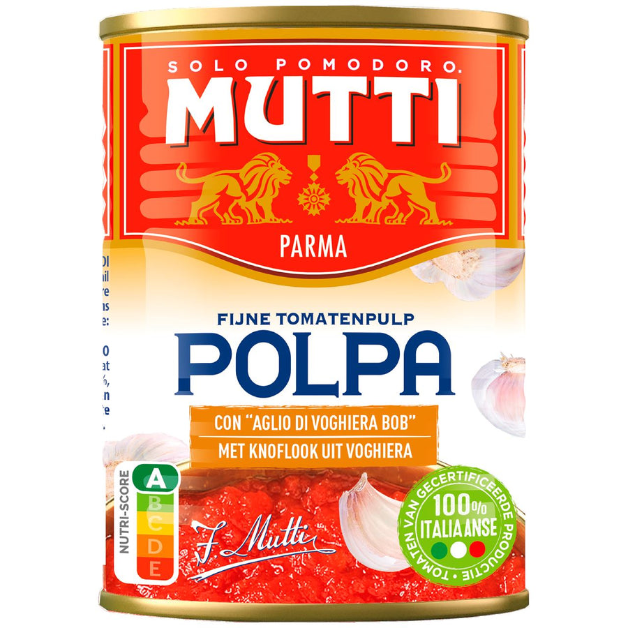 Mutti Diced Tomato Flesh Garlic 400 g