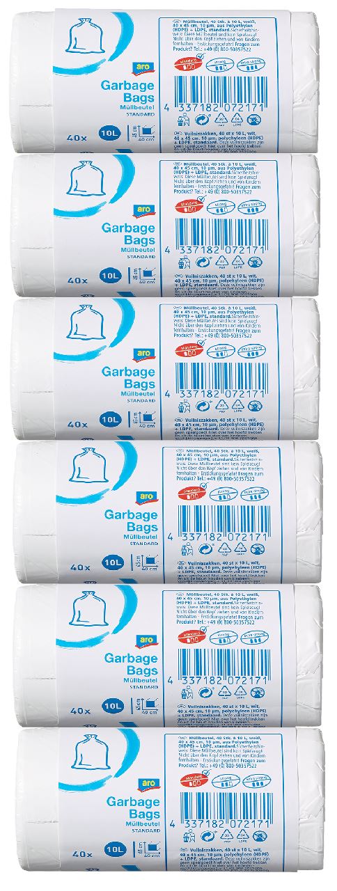 aro Pedal bin bags 10 l 6 x 40 pieces