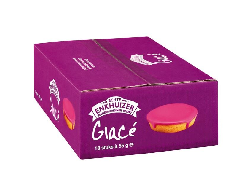 Genuine Enkhuizer Glacé Pink Cookies 18 x 55 g