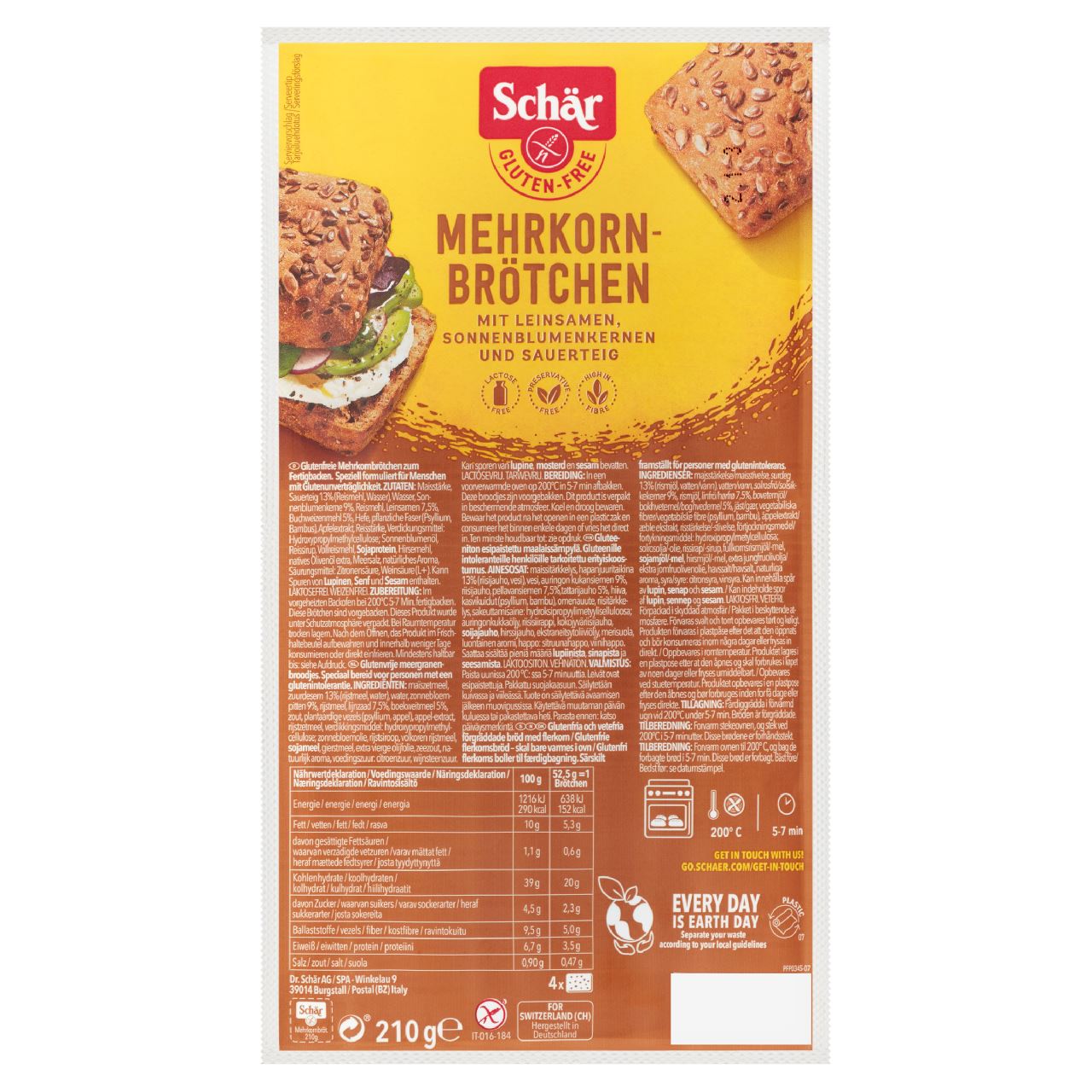 Schär Glutry-free Mehrkornbrötchen 210 g