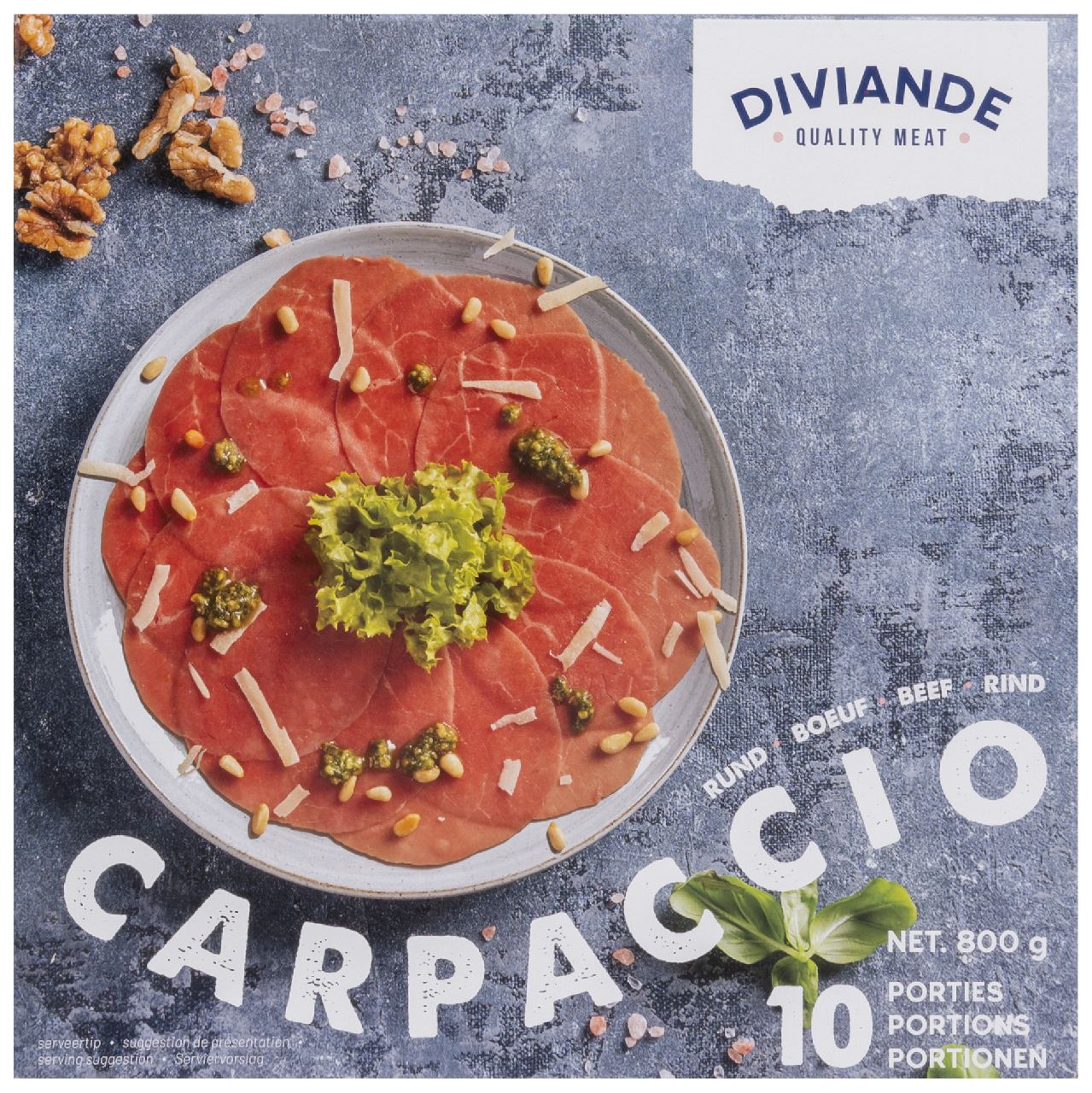 Diviande Beef carpaccio frozen 10 x 80 g