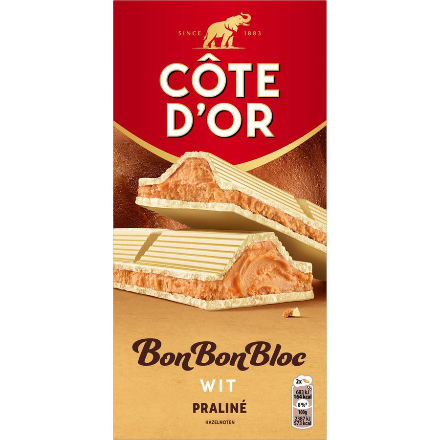Côte d'Or BonBonBloc Chocolate Bar Praline White 200 g