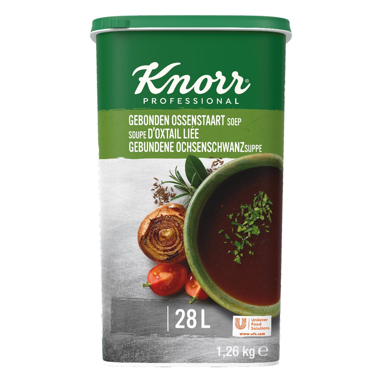 Knorr Professional Classic Bound Oxtail Soup Powder yield 28L 1.26 kg
