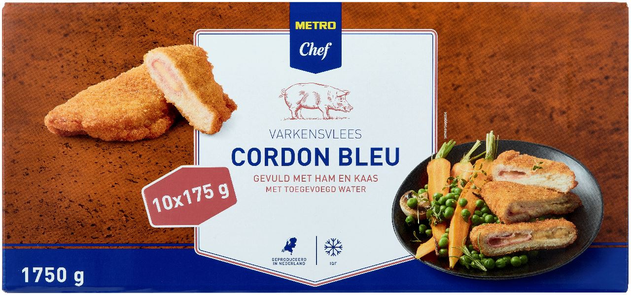Cordon Bleu frozen pork 10 x 175 g