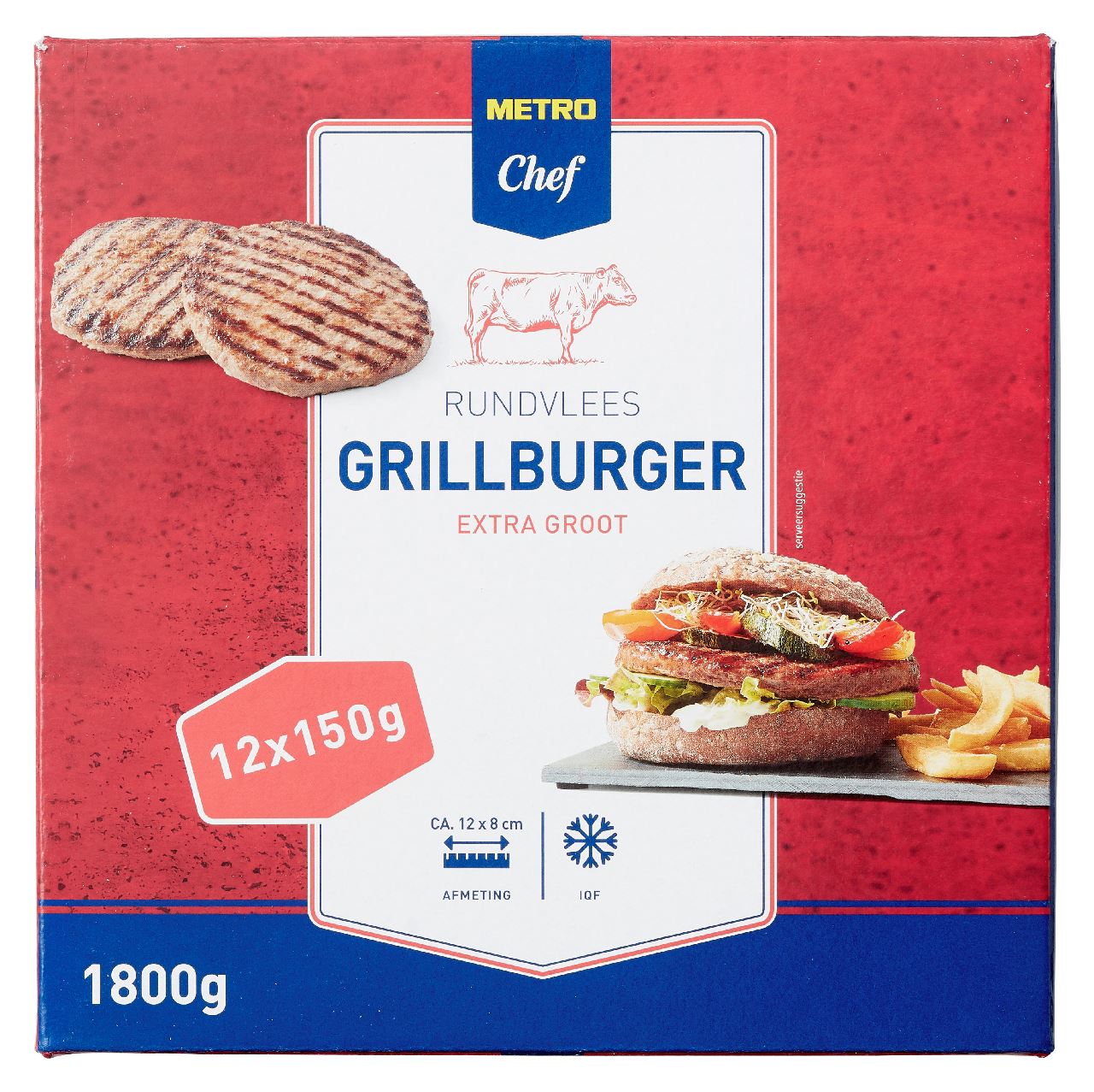 Grillburger extra large frozen 12 x 150 g