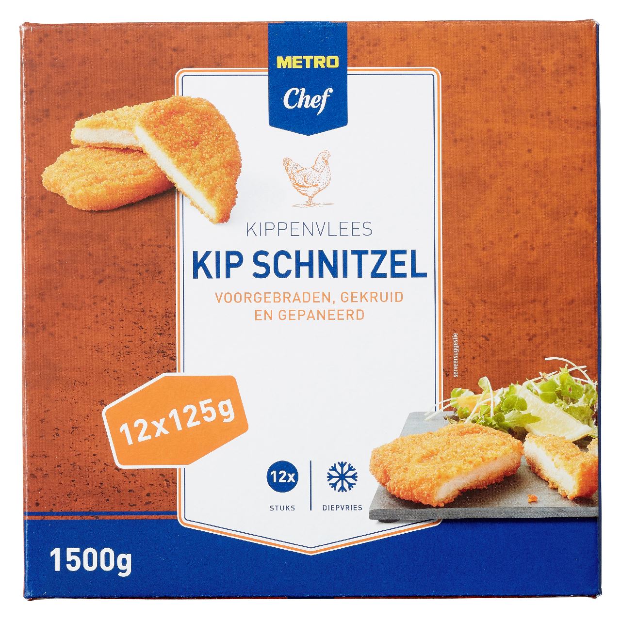 Frozen chicken schnitzel 12 x 125 g