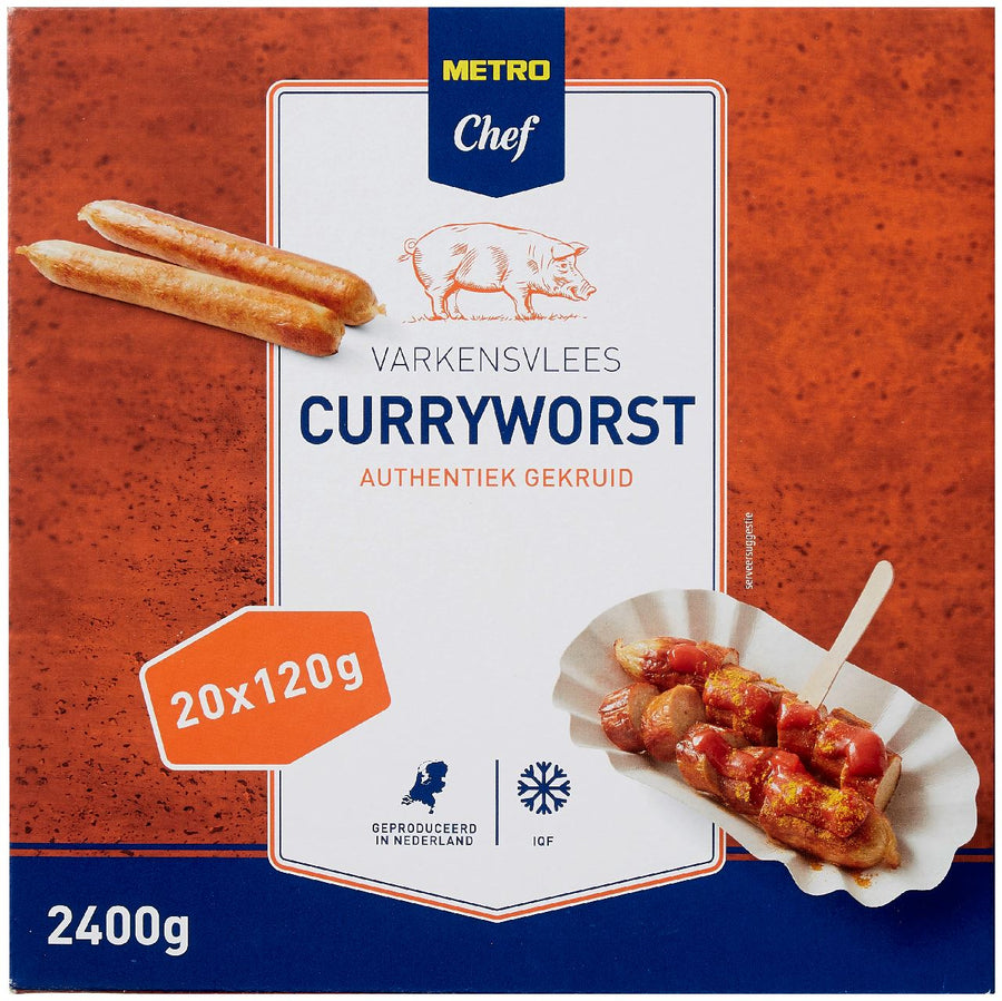 Curry sausage pork frozen 20 x 120 g