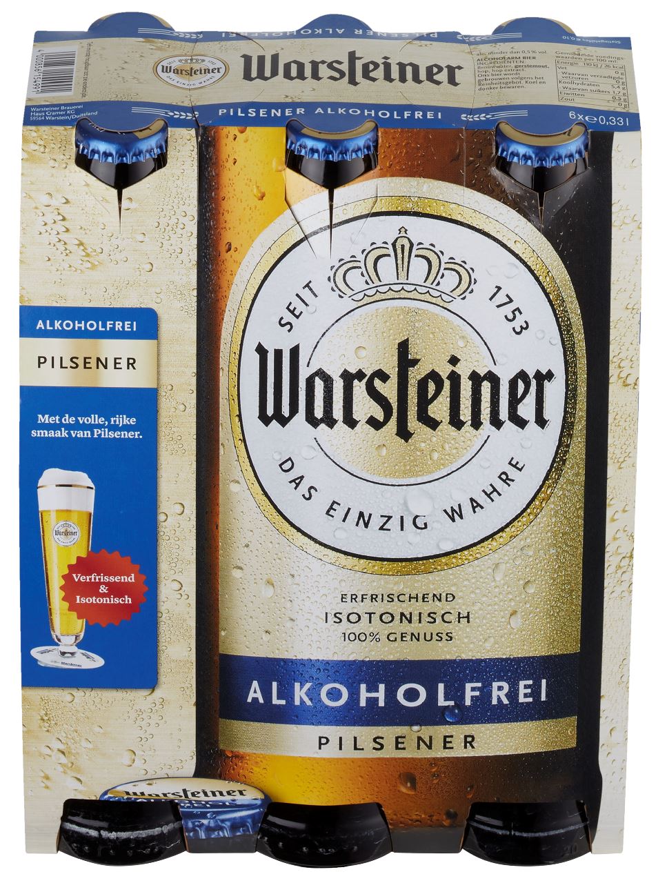Warsteiner Alcohol-free bottle 6 x 33 cl