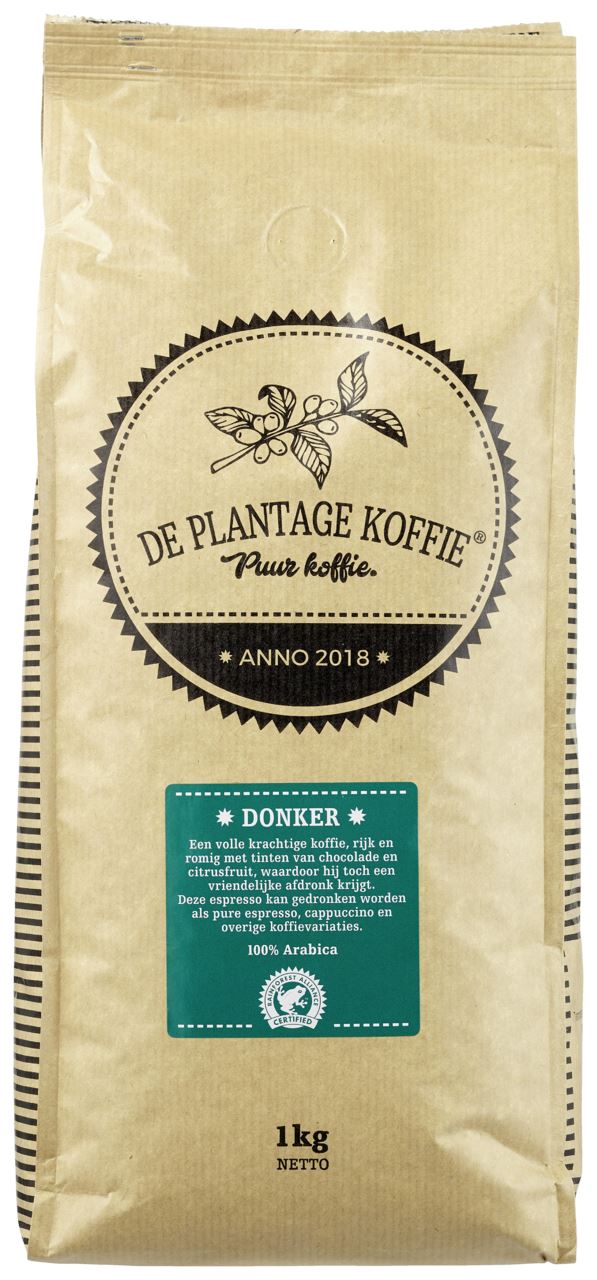 De Plantage Koffie Espresso beans dark rainforest 1 kg