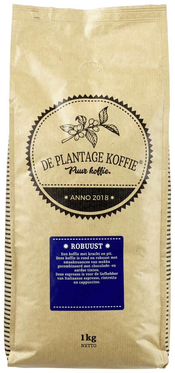 De Plantage Koffie Espresso beans robust rainforest 1 kg