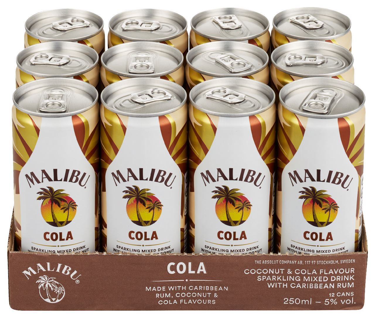 Malibu - Cola premixed 12 x 25 cl