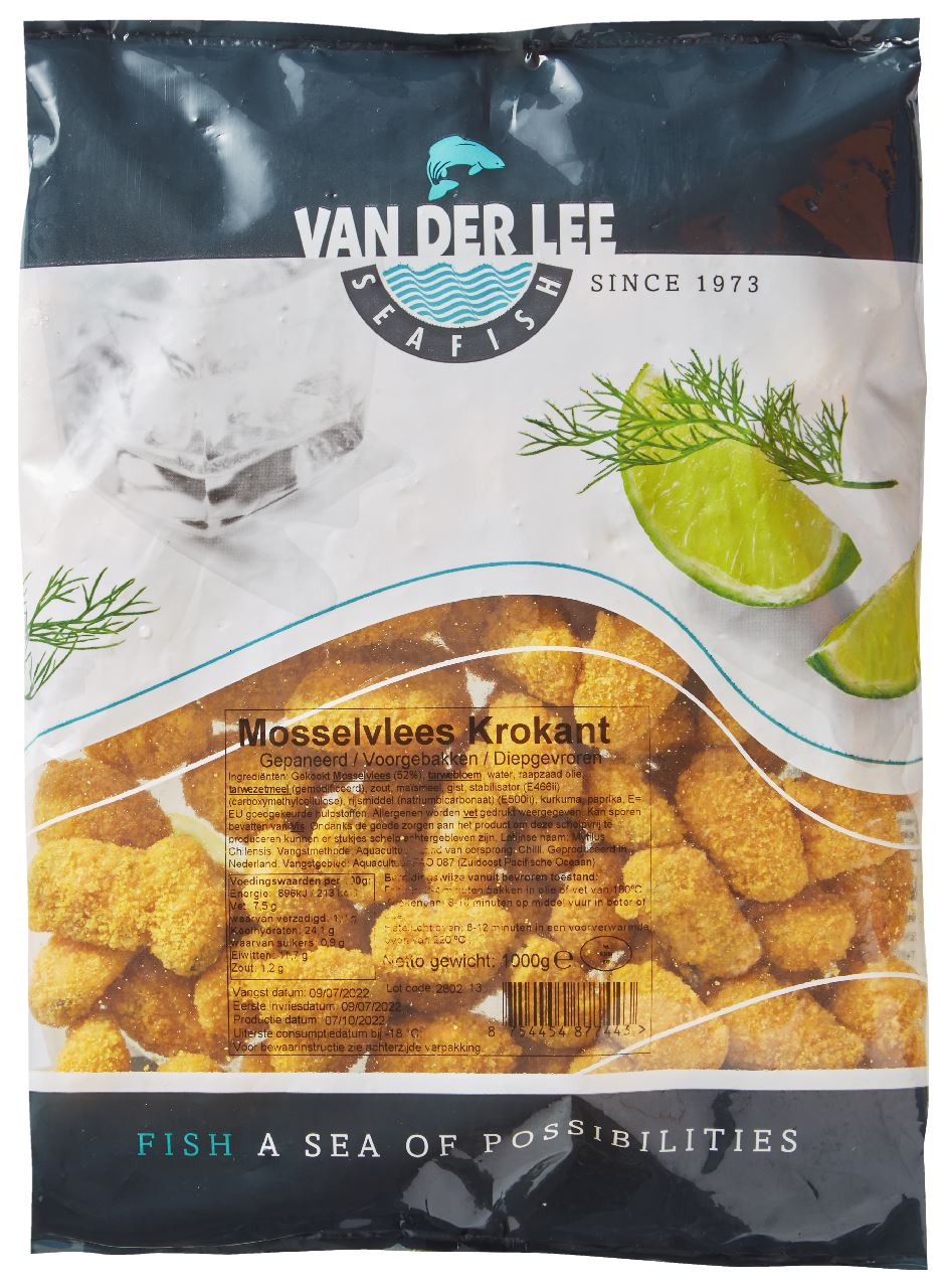 Van der Lee Breaded mussels frozen 1 kg