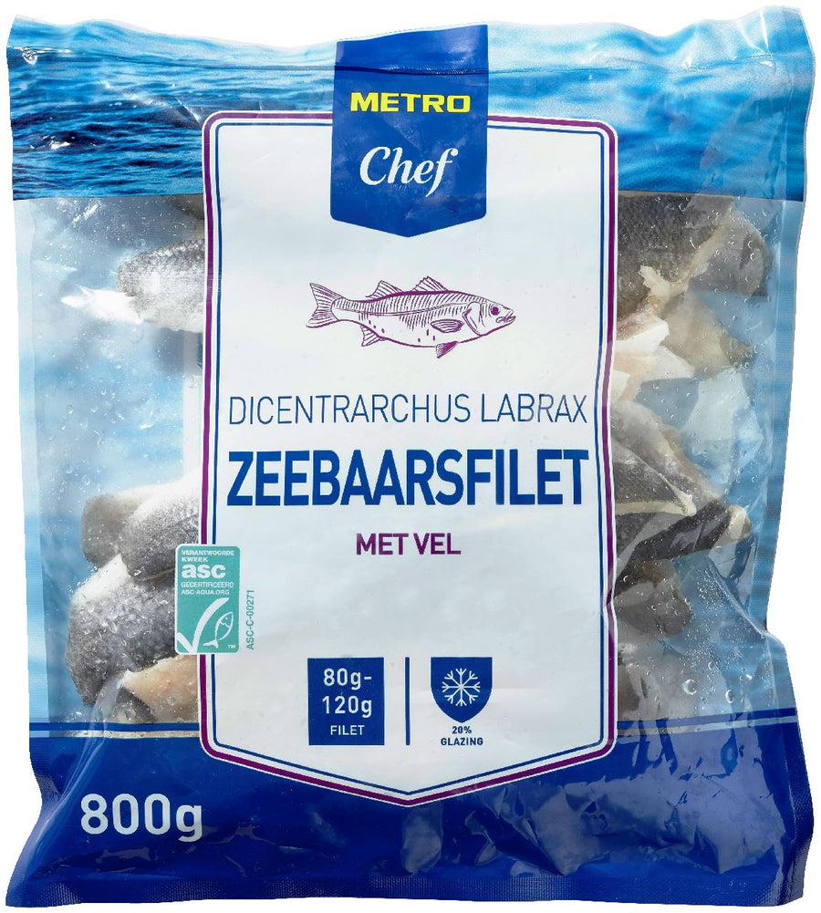 ASC Sea Bass Fillet 80-120 IQF 900 g