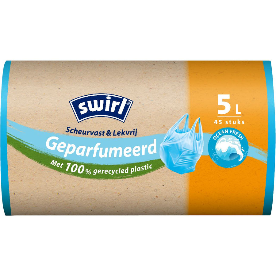 Swirl Perfumed Pedal Bin Bags Ocean Fresh 5 L 45 Pieces