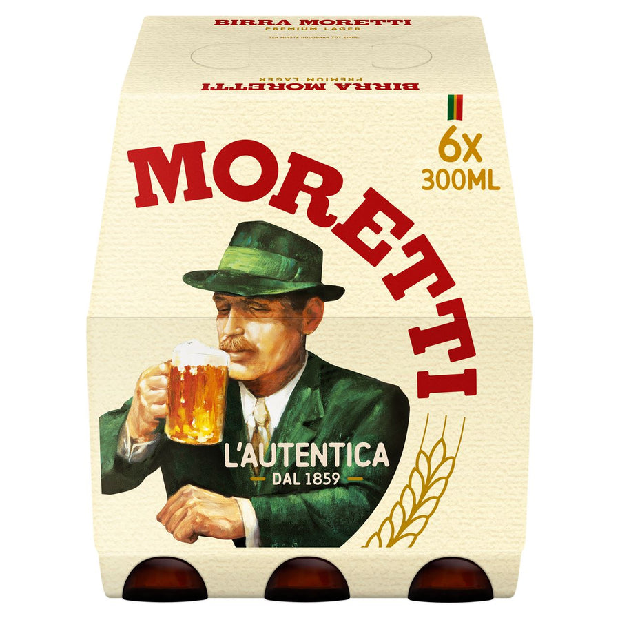 BIRRA MORETTI Italian Beer Bottle 6 x 30 cl