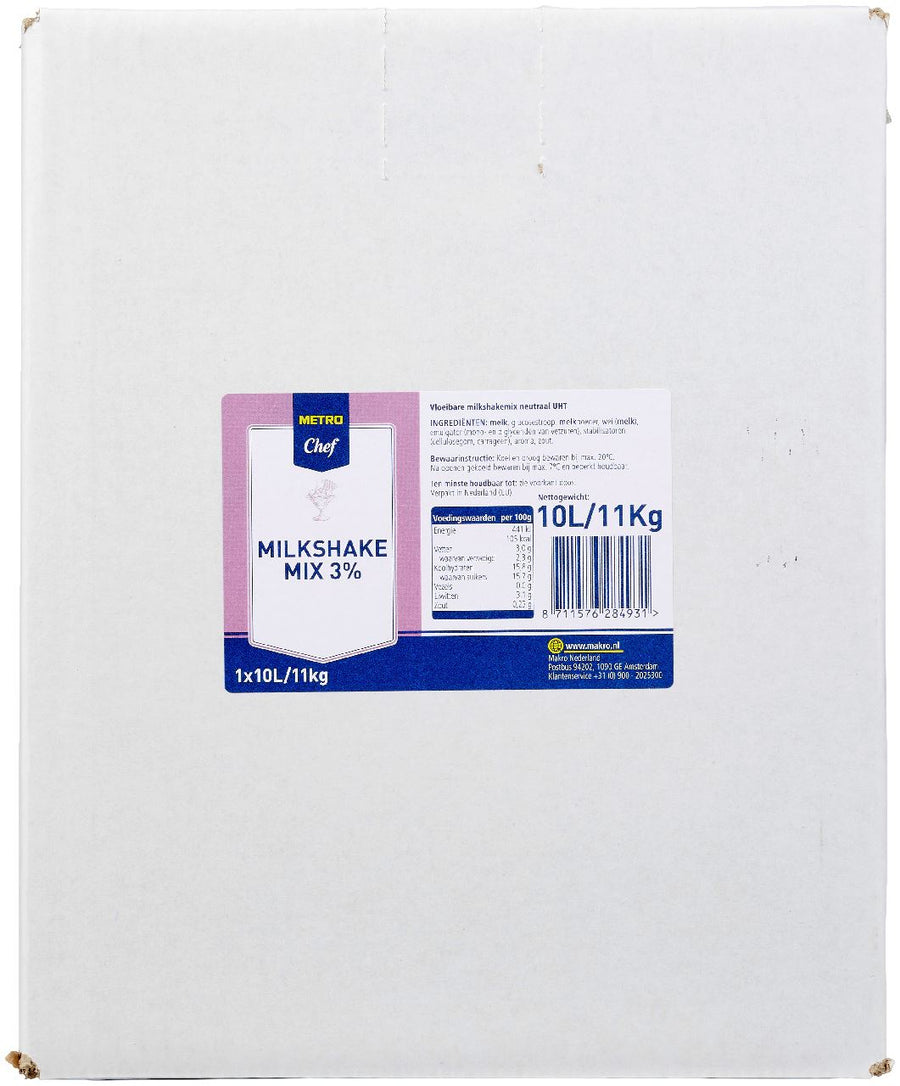 Milkshake mix liquid 3% 10 l