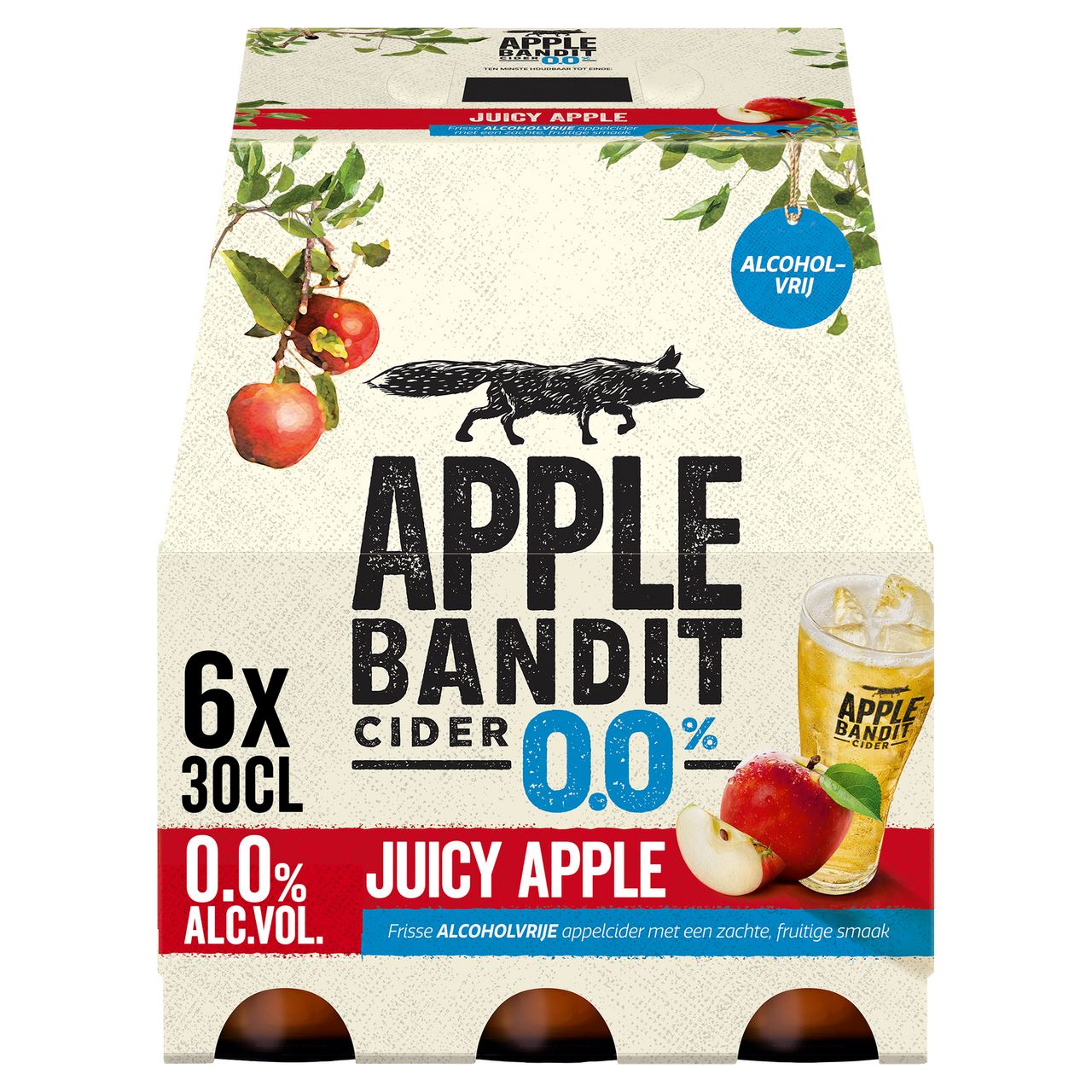 Apple Bandit Cider Juicy Apple 0.0% Bottle 6 x 30 cl