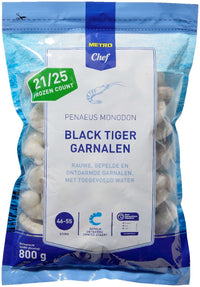 Thumbnail for Black tiger shrimp 21/25 800 g