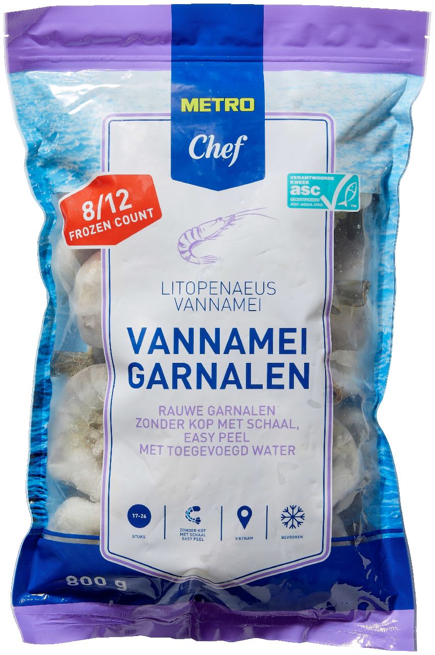 Asc Vannamei Hlso Ezp 8/12 800 g