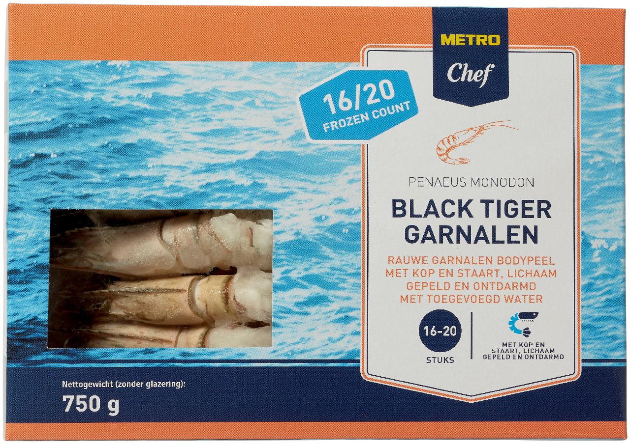 Black Tiger Shrimp Body Peel 16/20 800 g