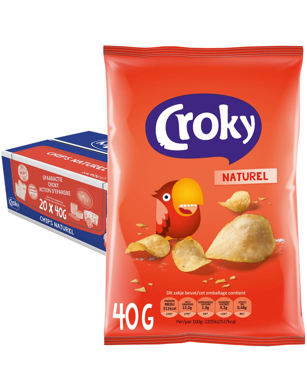 Croky Chips Natural 20 x 40 g