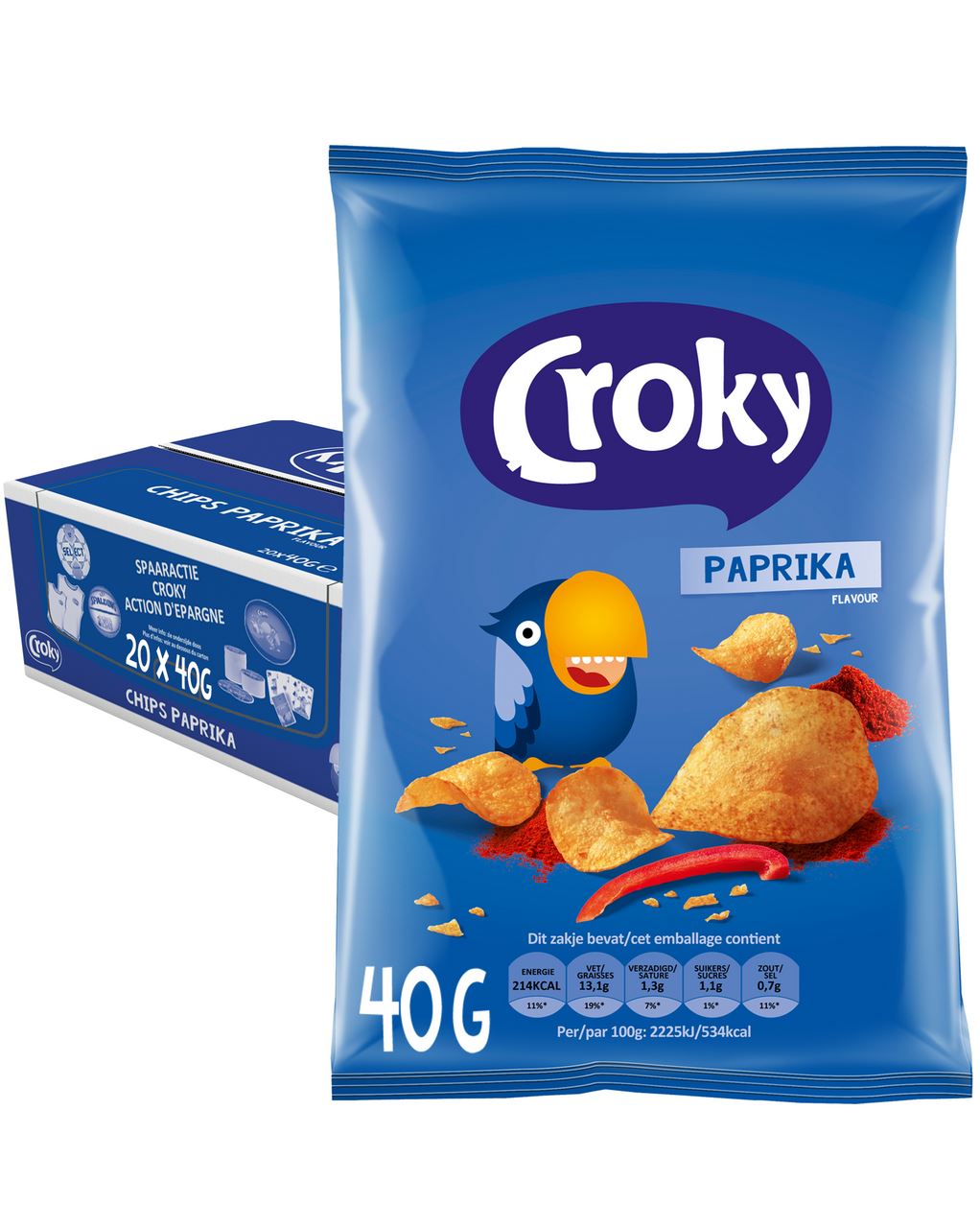 Croky Chips Paprika 20 x 40 g