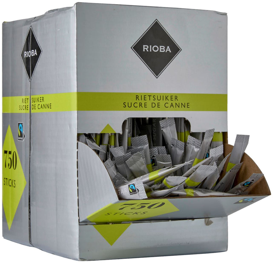 RIOBA Fairtrade Cane Sugar Sticks 750 pieces 3 kg